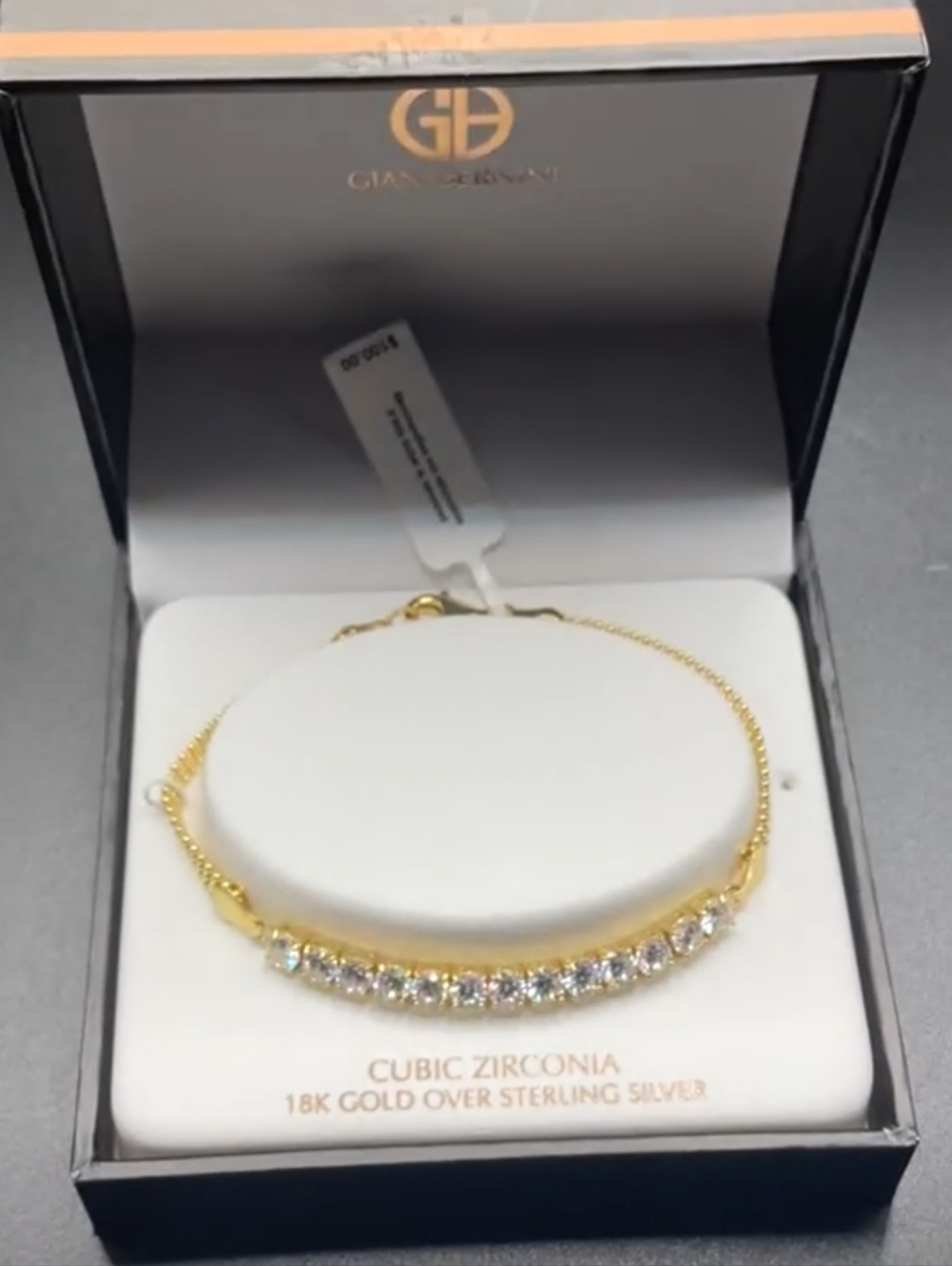 Giani Bernini 18k Gold Cubic Zirconia Station Bracelet - Picture 2 of 4